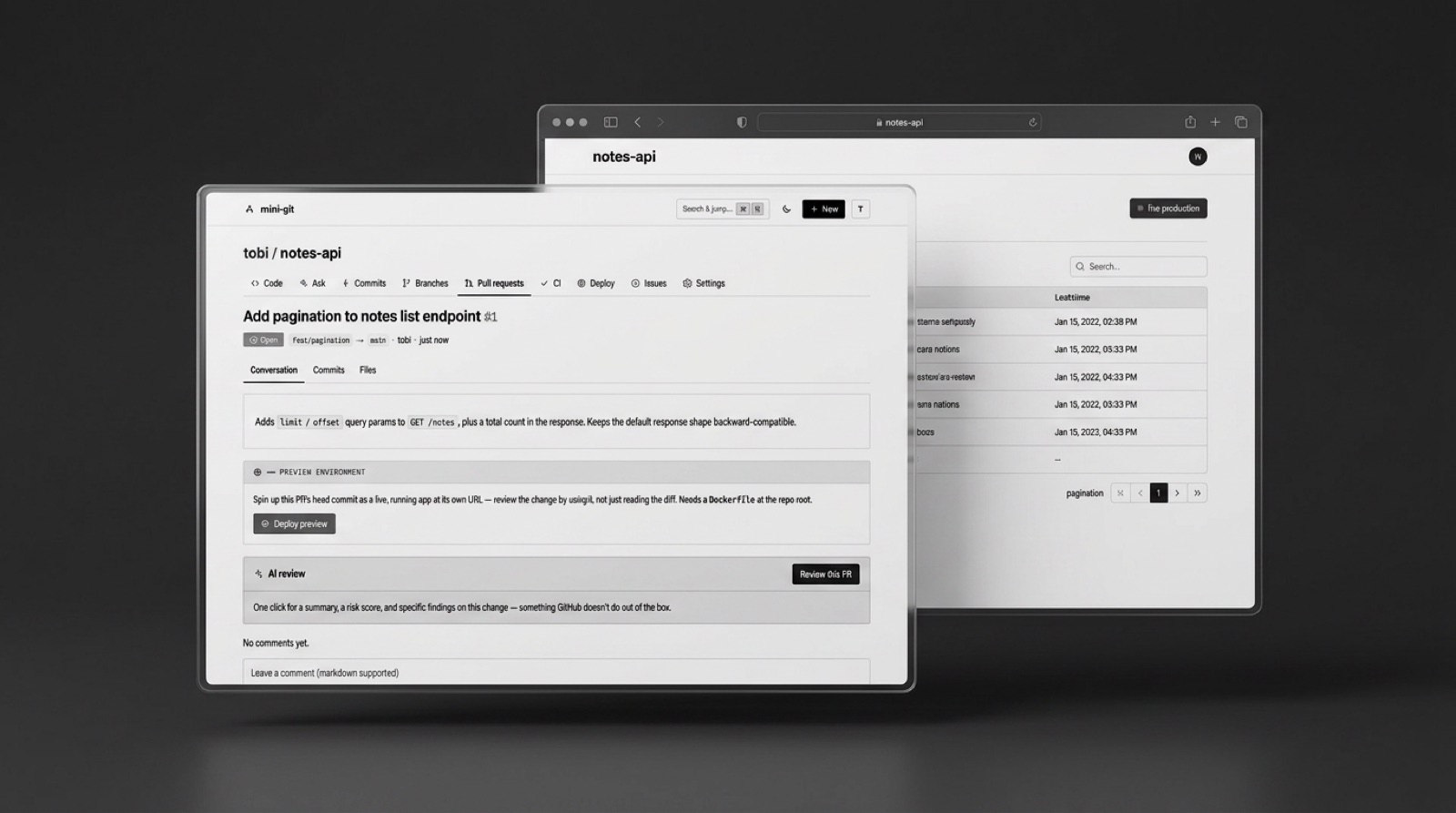 mini-github, screen 3